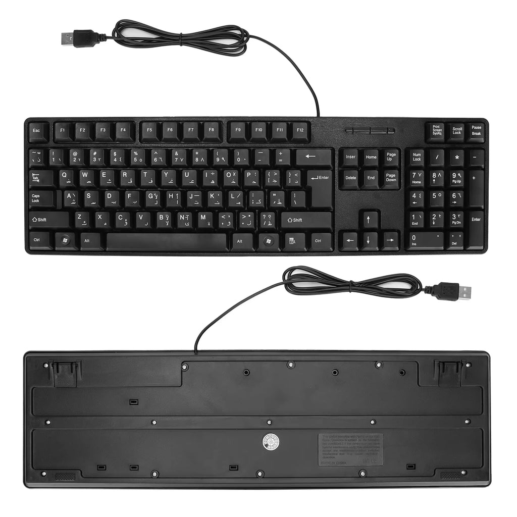 PC Computer Keyboard Computer Keyboards Ergonomic Design  USB Wired Arabic English Mechanical Keyboard for PC Laptops