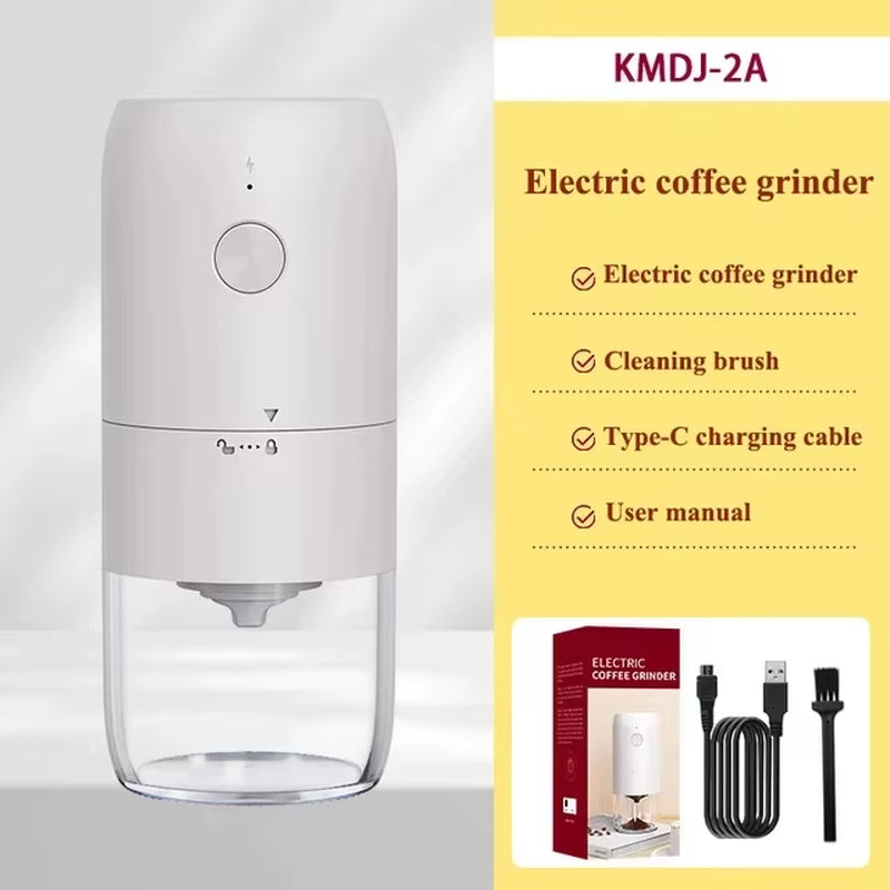 New Professional Portable Electric Coffee Grinder 1800mAh Strong Power Fast Bean Grinding Charging Low Noise Powder