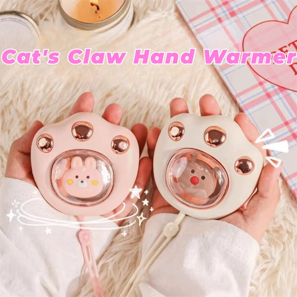 Cute Mini Cat's Claw Hand Warmer 2 Heat Levels Rechargeable Electric Heater Portable Pocket Warmer Winter