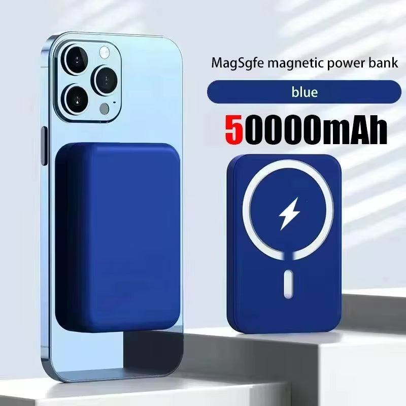 2026NEW 500000mAh Large Capacity Wireless Magnetic Power Bank Portable Battery Pack For iphone Samsung Magsafe Powerbank