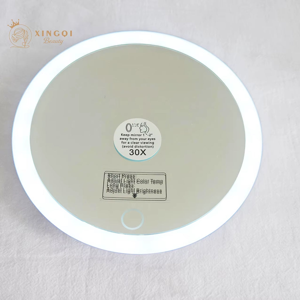 6"led mirror makeup vanity magnifying 5x 10x 20x 30x makeup led daylight mirror three lights home round lighted vanity mirror