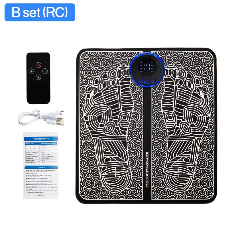 Electric Ems Foot Massager Pad Feet Acupoints Massage Mat Shock Muscle Stimulation Improve Blood Circulation Health Care