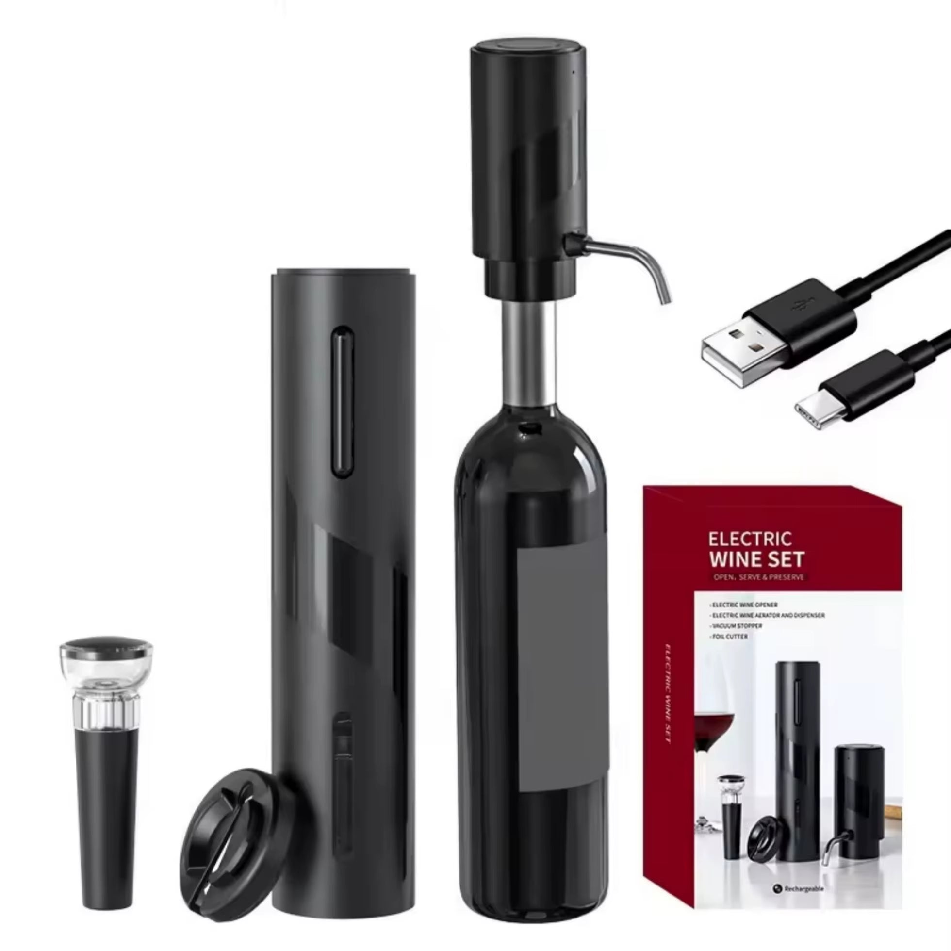 Electric Wine Bottle Opener Automatic Red Wine Corkscrew Wine Opener Wine Tools Kitchen Products Performance Plastic