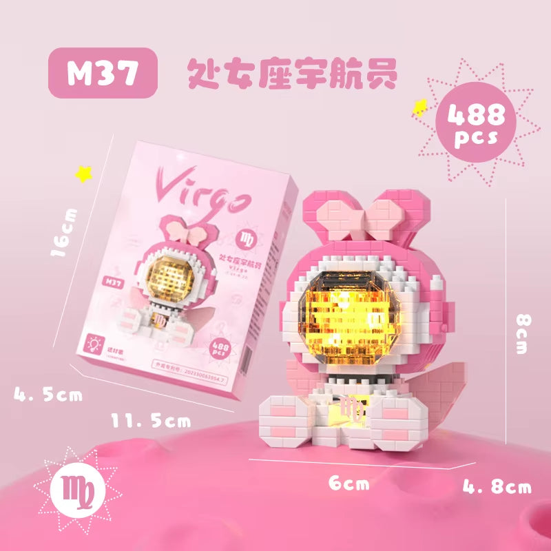 Cute Demon Twelve Constellations Astronaut Building Blocks Pisces Capricornus Model Sagittarius Mini Brick Libra Toys For Gift