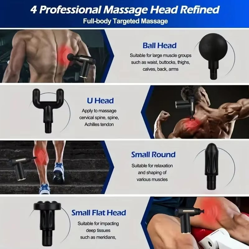 Deep Muscle Activity Electric Shock Massage Gun Neck Waist and Back Exclusive Physical Therapy Tool for Fitness Muscle Recovery