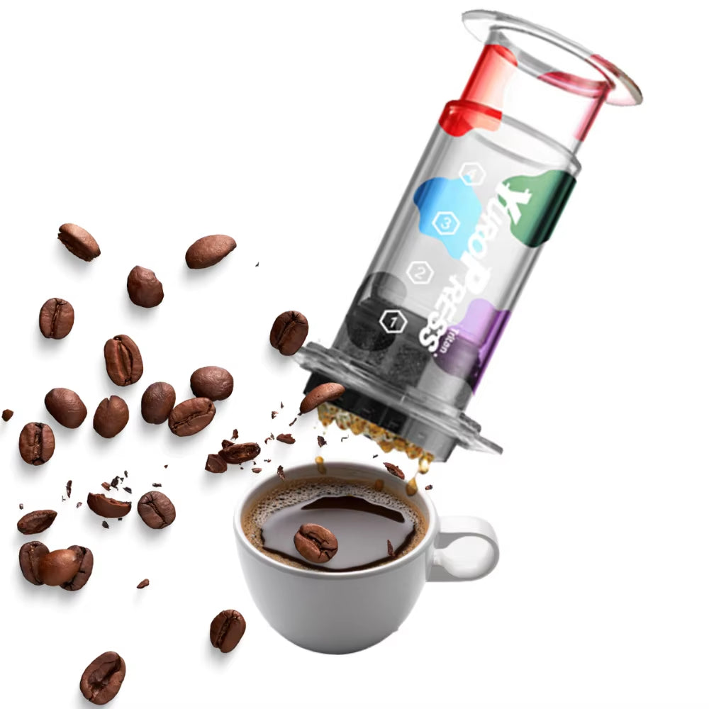 Portable Espresso Coffee Machine for Car Home Camping Powder Travel Coffee Maker aero French press Hand Press,hiking Camping