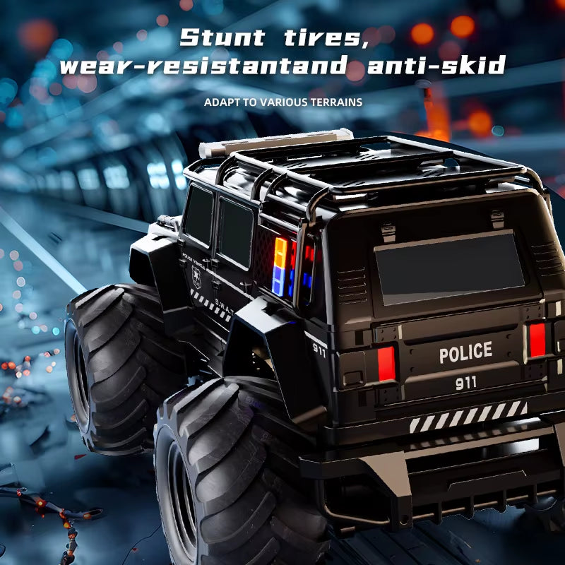 Remote Controlled Car Amphibious Stunt Vehicle Police Car Climbing Vehicle Four-wheel Drive Off-road Vehicle Beach Toy