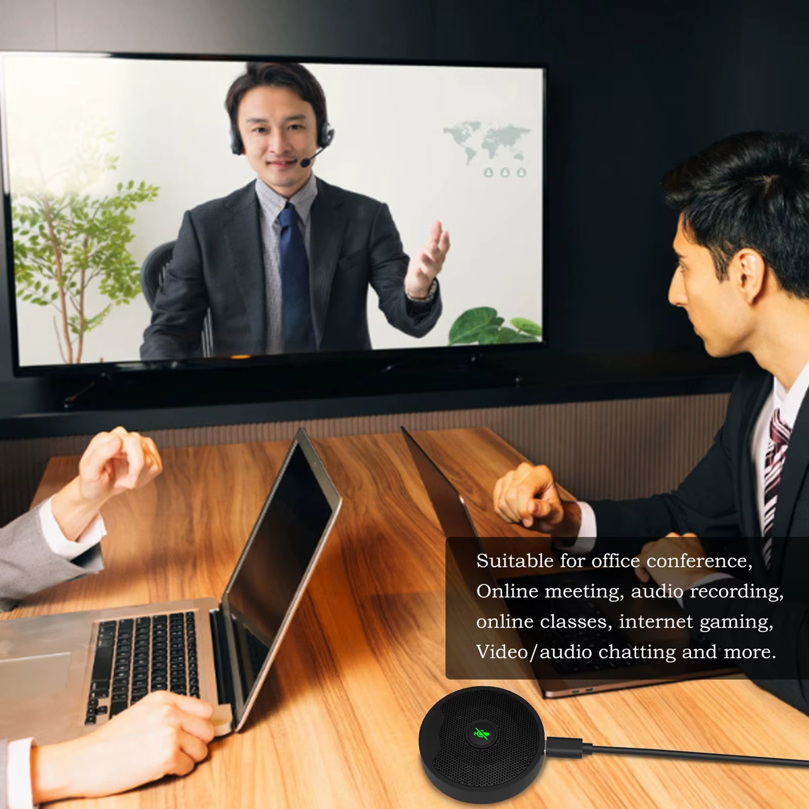 UM10 USB Conference Microphone 360° Omnidirectional Condenser PC Microphones for Video Conference Gaming Chatting