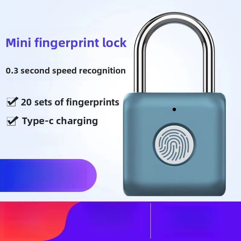 Cabinet Padlock Fingerprint Lock Student Dormitory Mini Padlock Fingerprint Identification Unlocking Smart Lock Charging