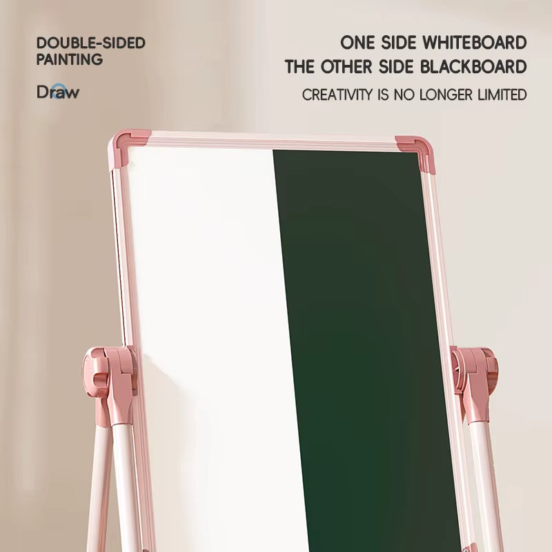 Foldable Easel Style Magnetic Whiteboard Portable Non-Powderly Small Blackboard Chiln's Drawing Board Space-Saving Gift for Kids