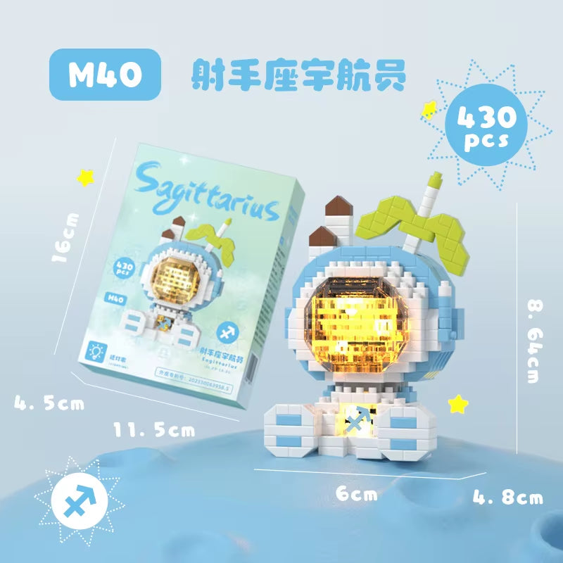 Cute Demon Twelve Constellations Astronaut Building Blocks Pisces Capricornus Model Sagittarius Mini Brick Libra Toys For Gift
