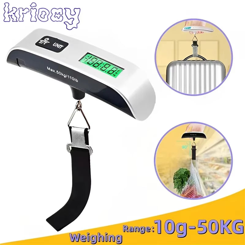 10g-50kg Portable Digital Luggage Weight Scale LCD Display Pocket Electronic Scale Balance Suitcase Travel Baggage Weight Tool
