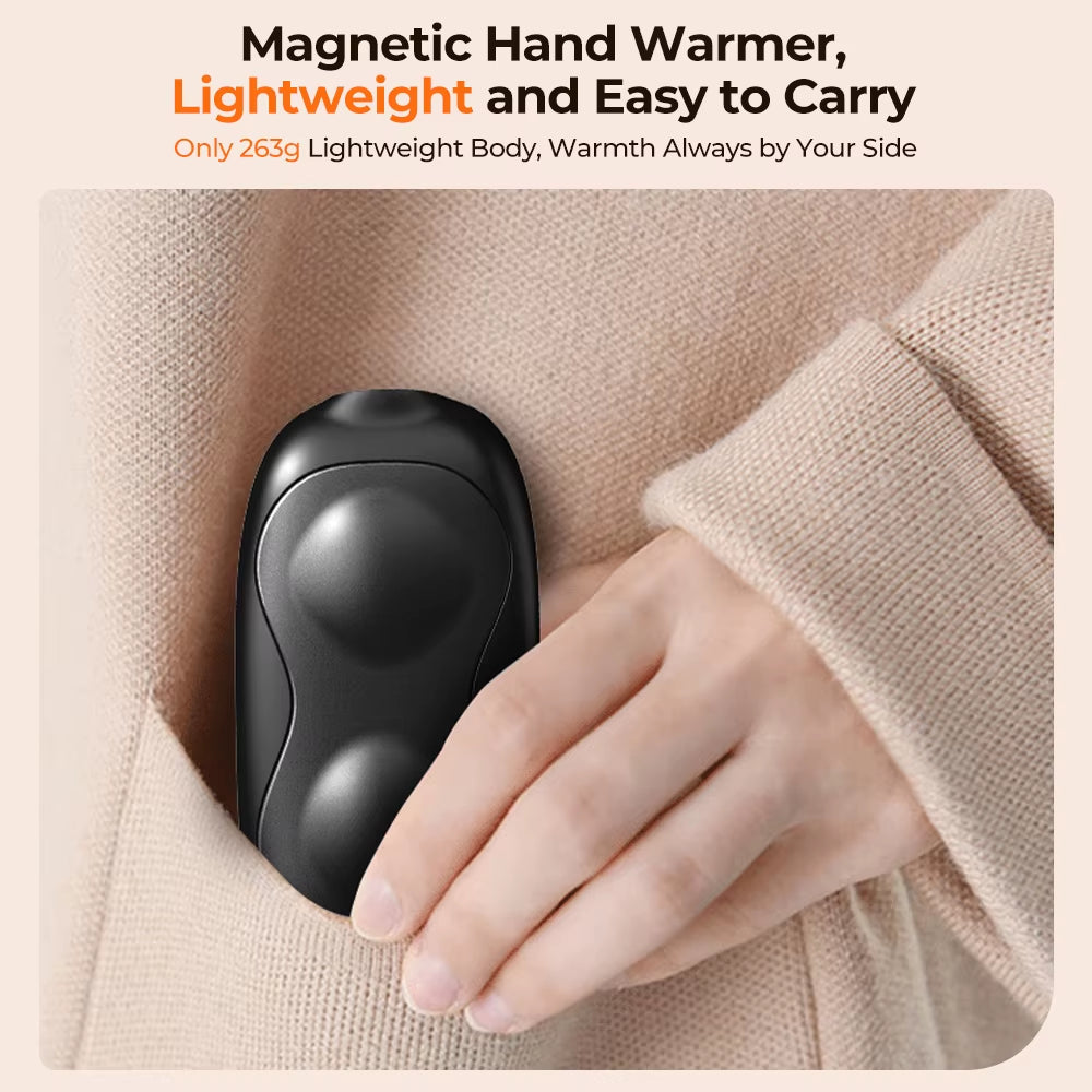 2 Pack Hand Warmers Rechargeable, Dual Magnteic Electric Hand Warmer, Double-Sided Warming Portable Heater Gifts for Women Men