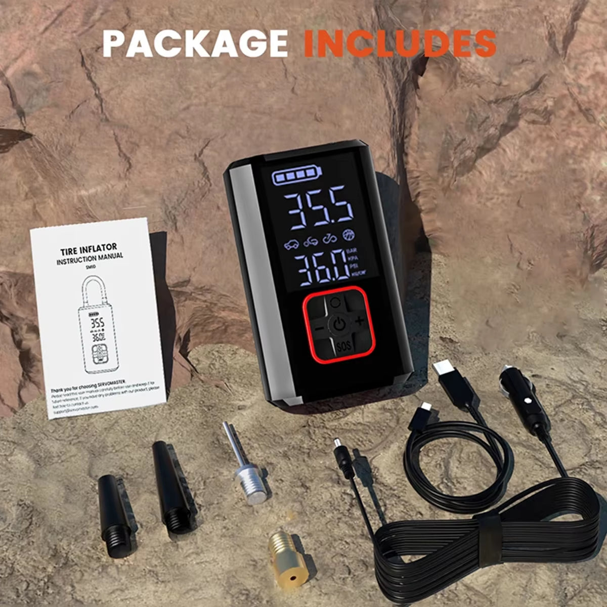 Cordless 150PSI Car Air Compressor Wireless Portable with Digital Gauge Tire Inflator Car Air Pump for Motorcycle Bike Ball