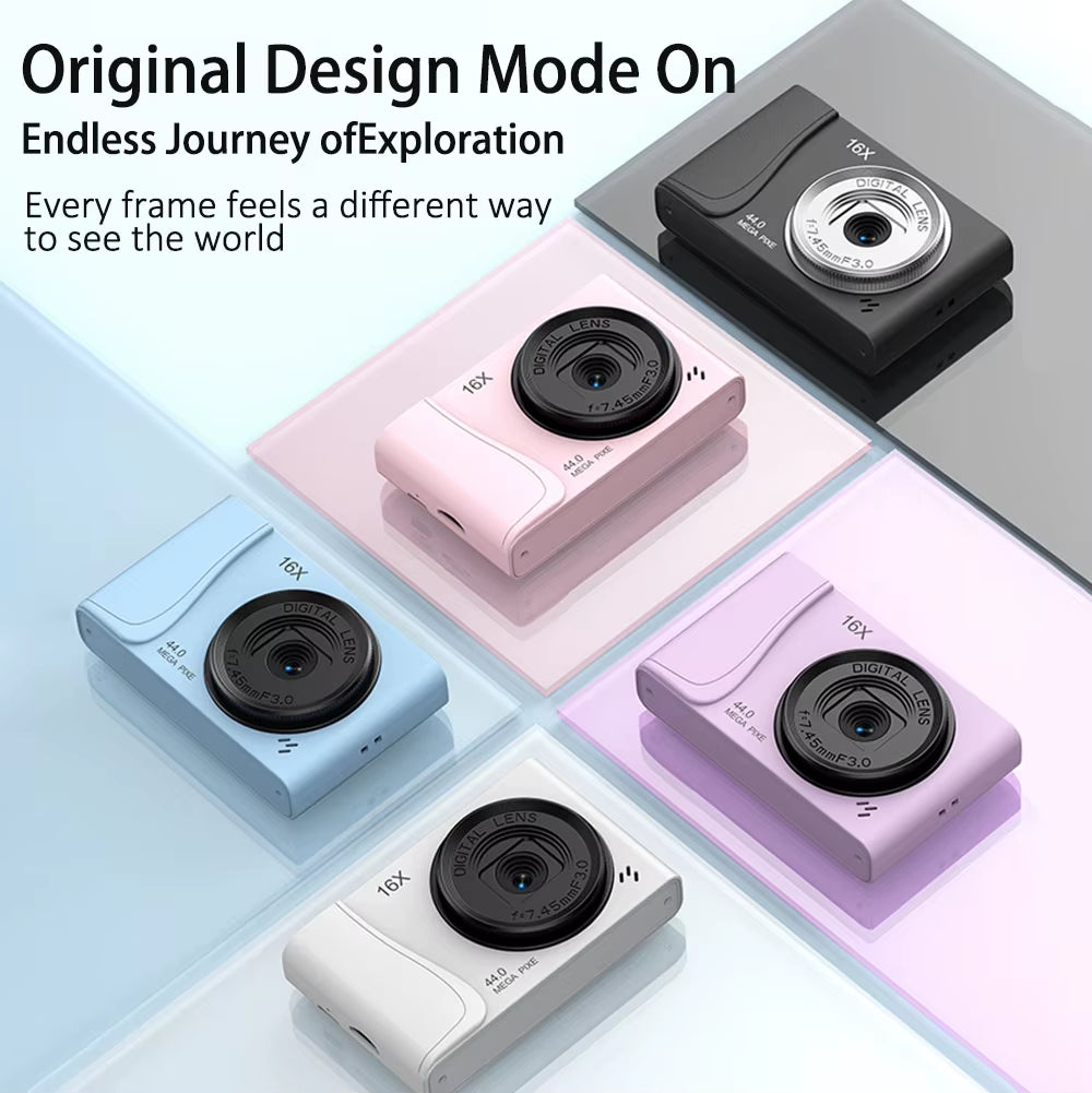 4K Digital Camera  24 Million Pixels Video Camcorder 16x Zoom Compact Cameras Auto Focus for Kids Adult Beginners Photograph