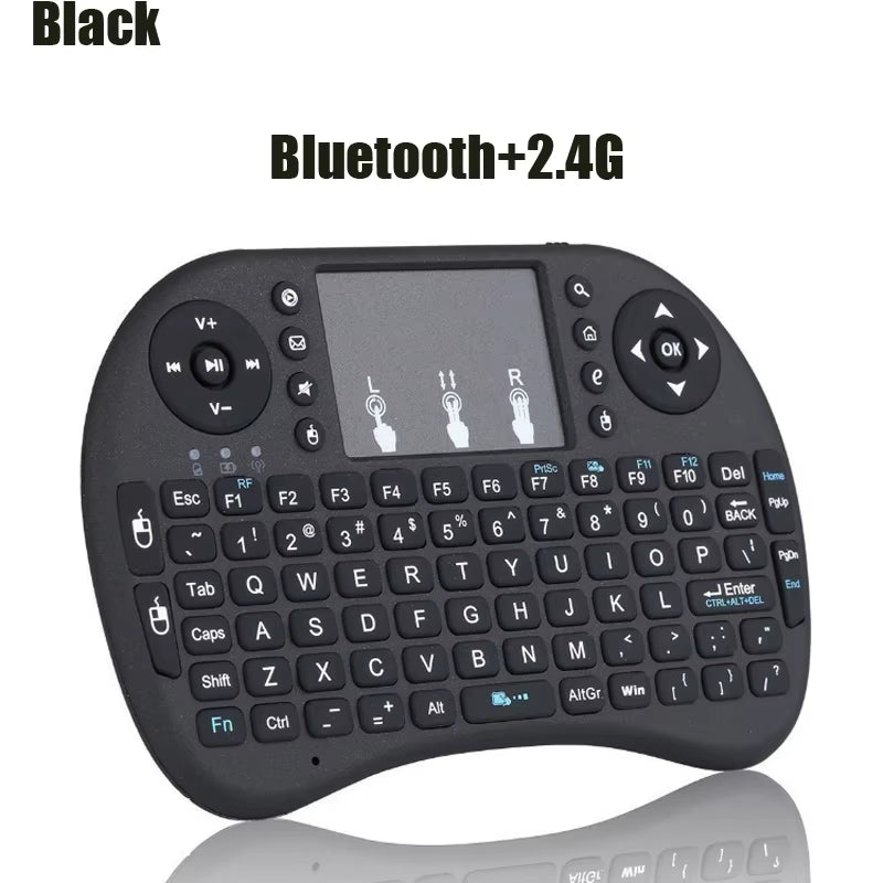 I8  Wireless Bluetooth Keyboard Mini Keyboard 2.4G  English Lithium Backlit  Air Mouse Remote Touchpad For Smart TV Box PC IPad