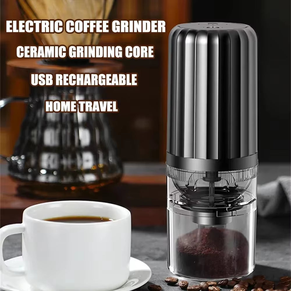 1pc Electric wireless coffee grinder, USB charging, adjustable powder thickness, can grind coffee, pepper, sea salt, etc.