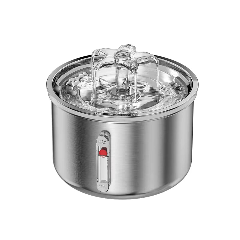 Stainless Steel Pet Water Feeder Cat Automatic Water Fountain USB Electric Mute for Cat Dog Filter Fountain Smart Drinking Bowl