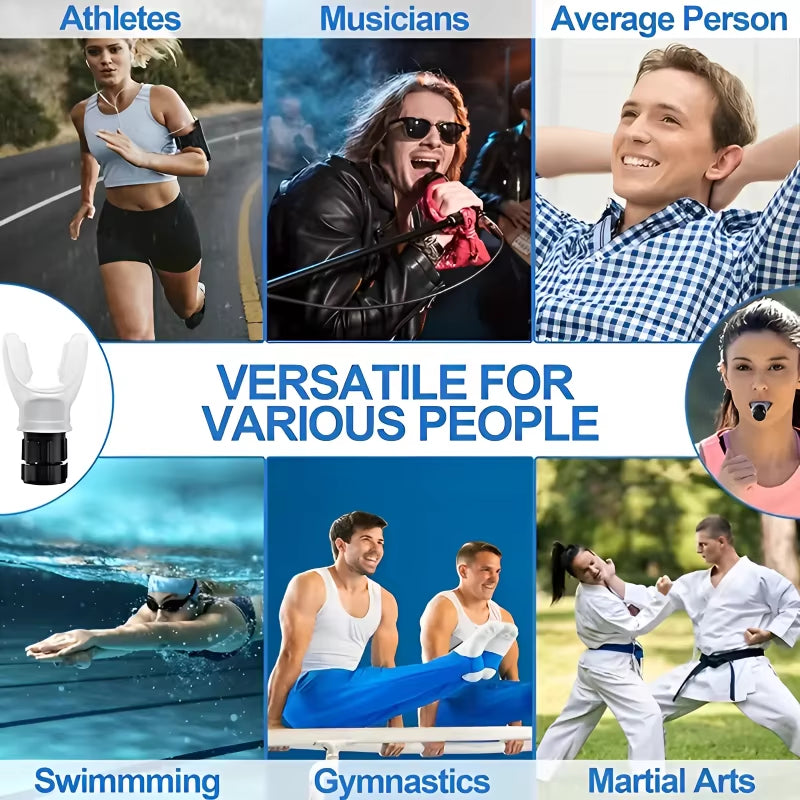 Silicone Breathing Fitness Exercise Equipment Portable Throat Adjustable Resistance Breathing Exercise Device