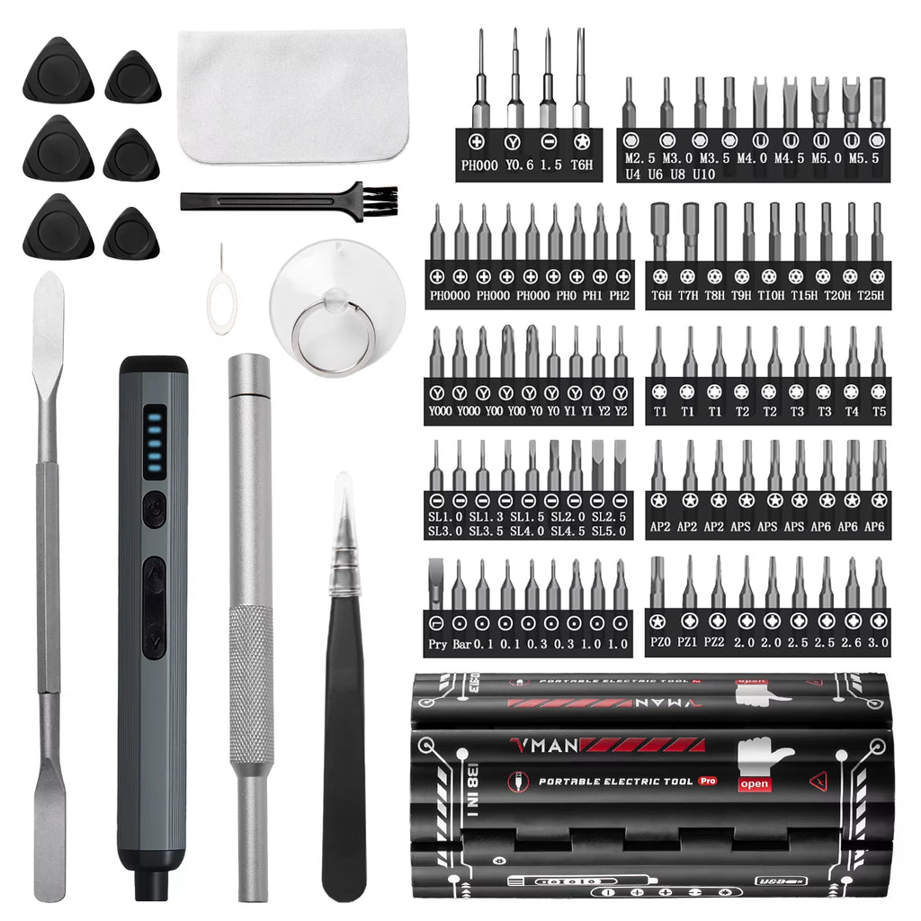 138 In 1 Electric Screwdriver Set Pro Cordless Multifunctional iPhone & Glasses Repair Tool Magnetic Bit Household Kit