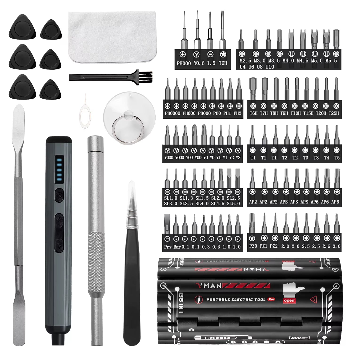 138 In 1 Electric Screwdriver Set Pro Cordless Multifunctional iPhone & Glasses Repair Tool Magnetic Bit Household Kit