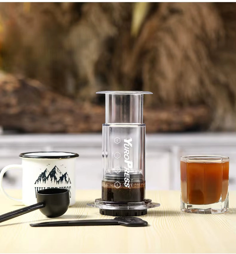 Portable Espresso Coffee Machine for Car Home Camping Powder Travel Coffee Maker aero French press Hand Press,hiking Camping