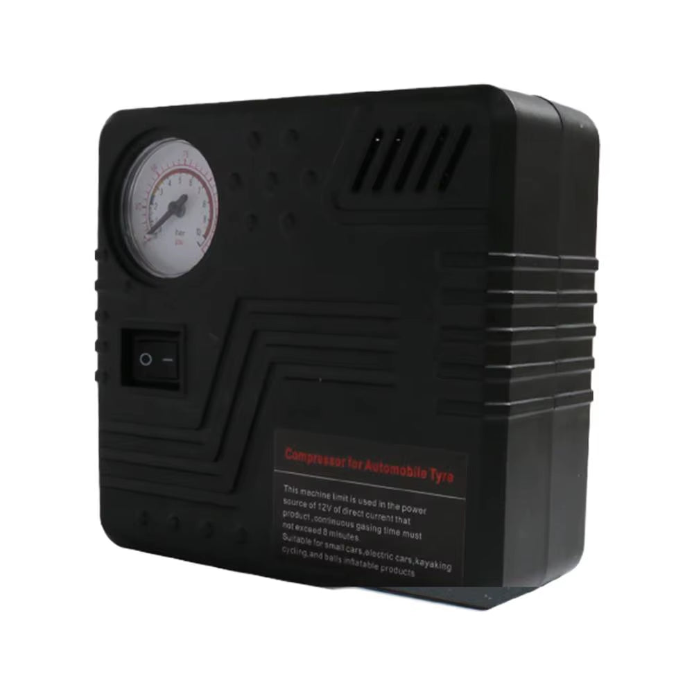 Car Emergency Air Pump Auto Tire Inflator DC 12V with Pressure Gauge Cigarette Lighter Plug Compact Portable for SUV Truck