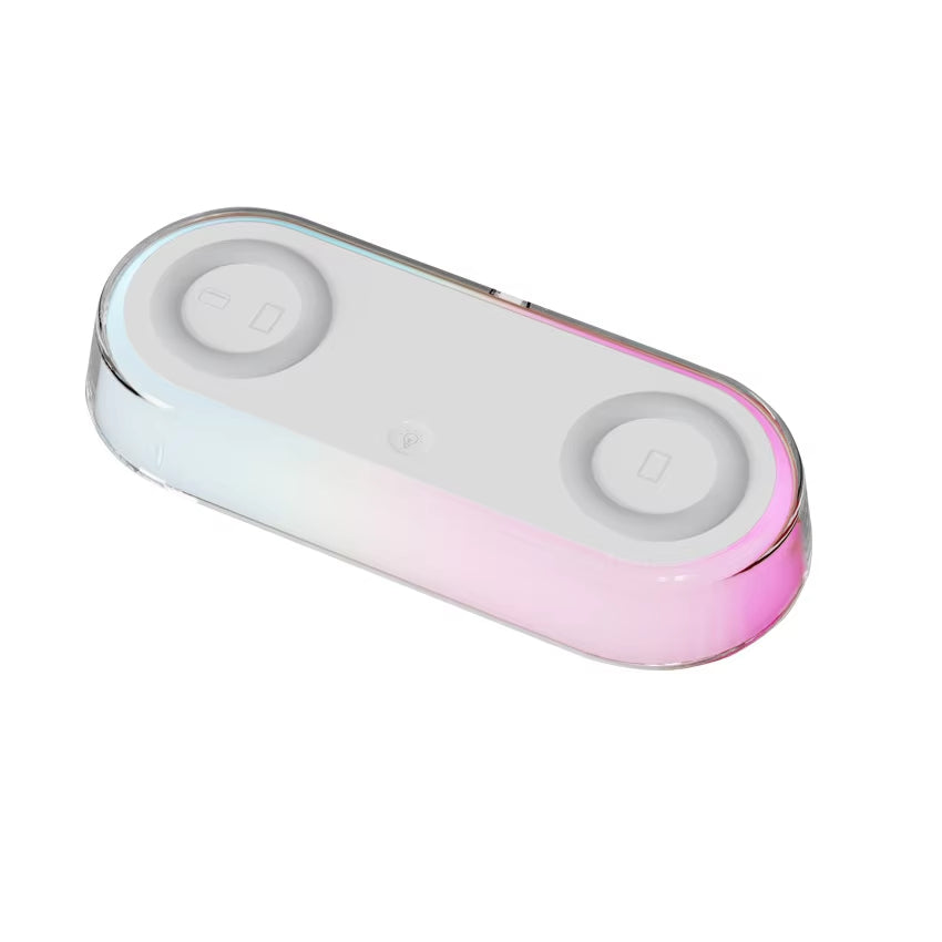 Alarm Clock Wireless Chargers Pad Phone Bedroom Lamp Night Light Desk Thermometer For iPhone 17 16 15 14 13 Fast Charging Dock