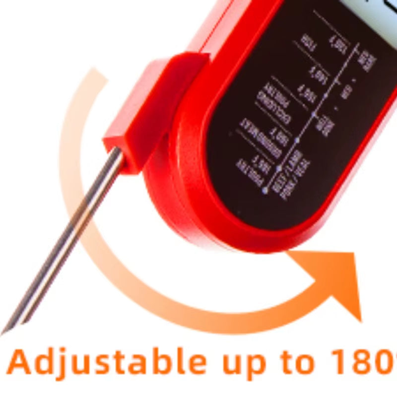 Digital Food Kitchen Thermometer Dual-Probe Waterproof  For Oven Meat Cooking Grilling With Rotating LCD Screen Alarm Function