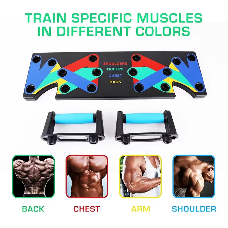Portable Multifunctional Push-up Board Set With Handles Foldable Fitness Equipment For Chest Abdomen Arms And Back Training