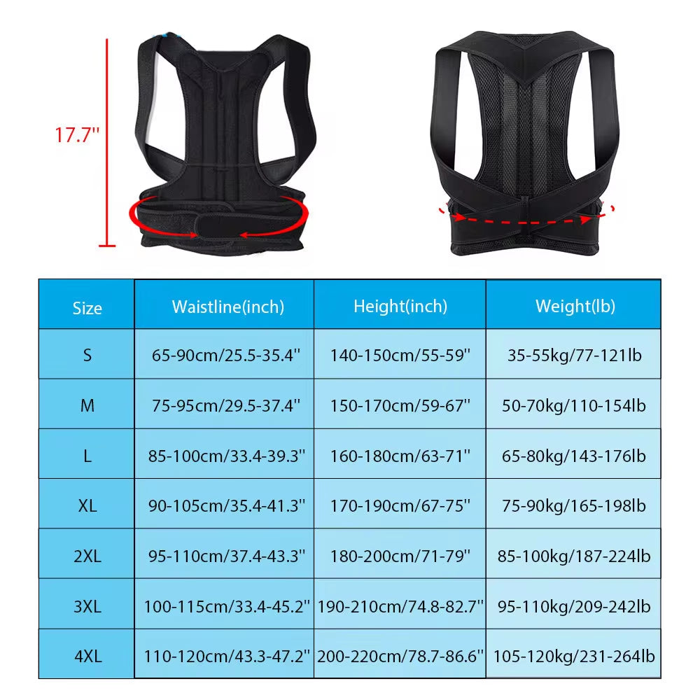 Adjustable Scoliosis Posture Corrector Corset Back Brace Lumbar Support Straight Corrector De Espalda Belt Corrector De Postura