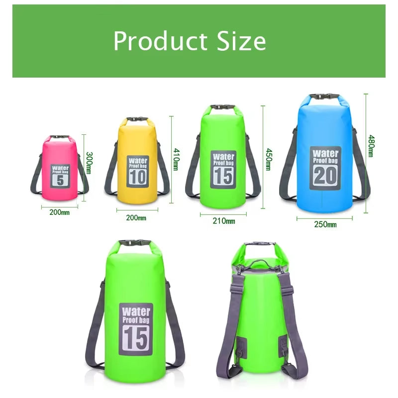 Dry Bag Waterproof for Women Men,5L/10L/15L/20L/30L Outdoor Sport PVC Backpack for Kayaking, Boating, Fishing, Swimming,Camping