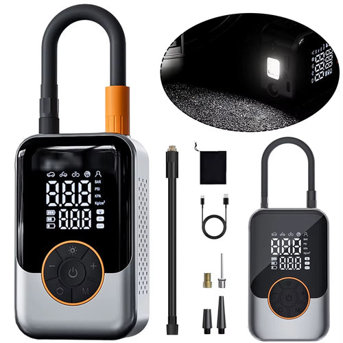 150PSI Portable Car Air Pump Wireless Inflation Pump with Tire Pressure Detection USB Type-C Charging for Car Motorcycle Bicycle