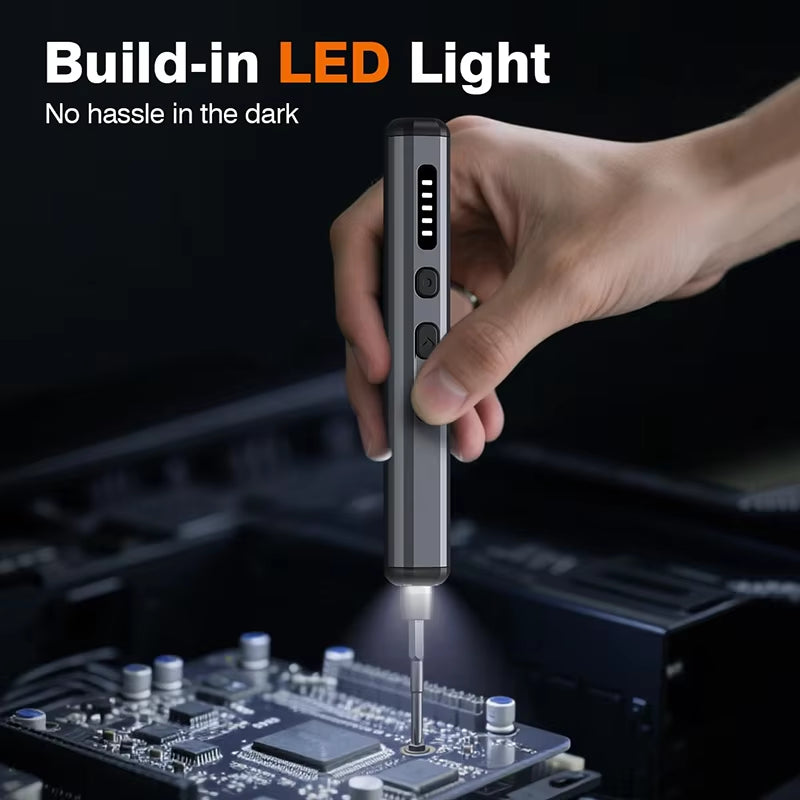 New Electric Screwdriver Set Precision Power Tool Kit  Rechargeable With LED Light 30 Bits For PC Mobile Phone Repair Tools DIY