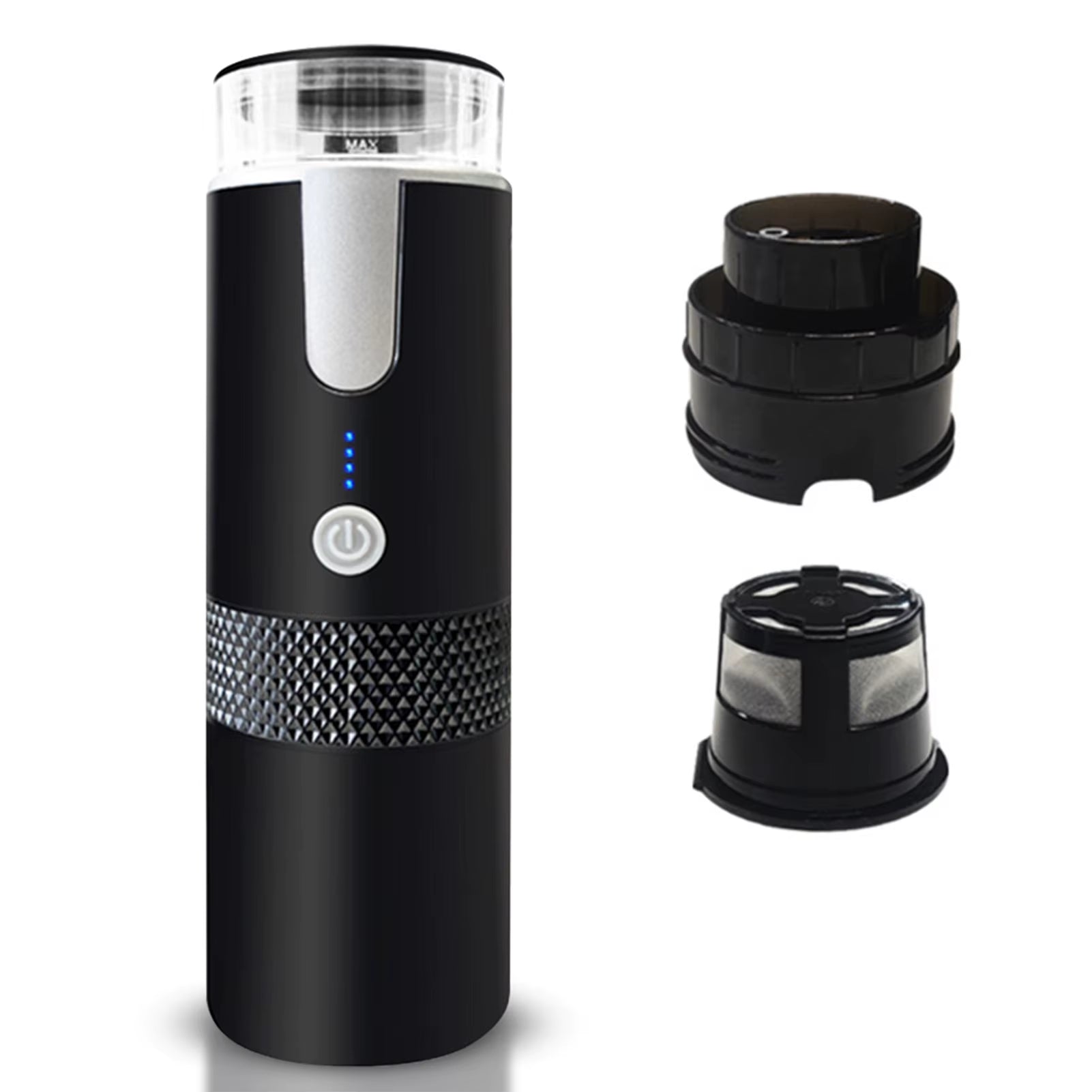 Portable Electric Espresso Coffee Machines 6oz Single Serve Mini Coffee Maker with Cup Coffee Powder and Capsule Bin 1200mAh