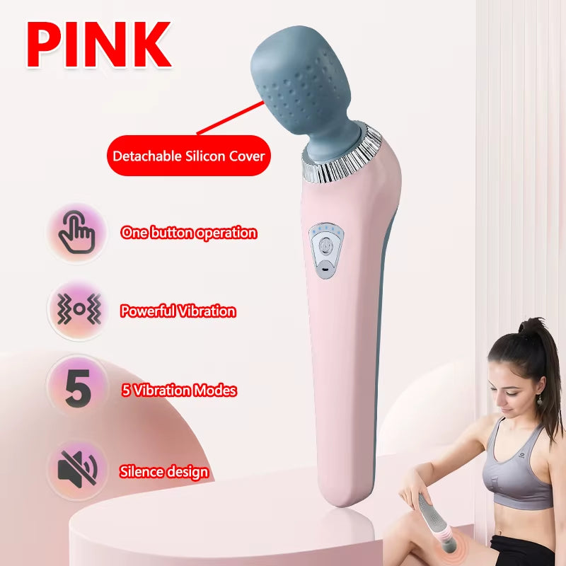 Handheld Massage Gun USB Rechargeable Portable Massager for Neck Back Legs Waist Full Body Muscle Pain Relief Tool