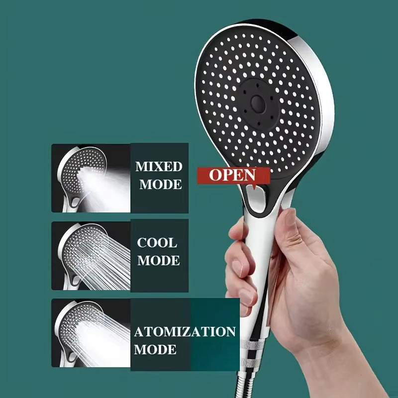 Three-speed High-pressure Shower Head With Large Panel Super Powerful Universal Bathroom Shower Head Combination Set