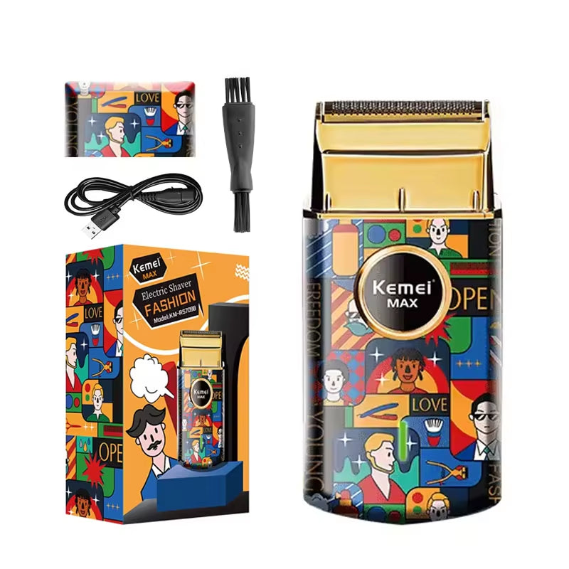 Rechargeable Graffiti Pattern Electric Hair Clipper Professional Barber Trimmer Man Shaver Km-MAX2092 KM-MAX5090 KM-RS7098