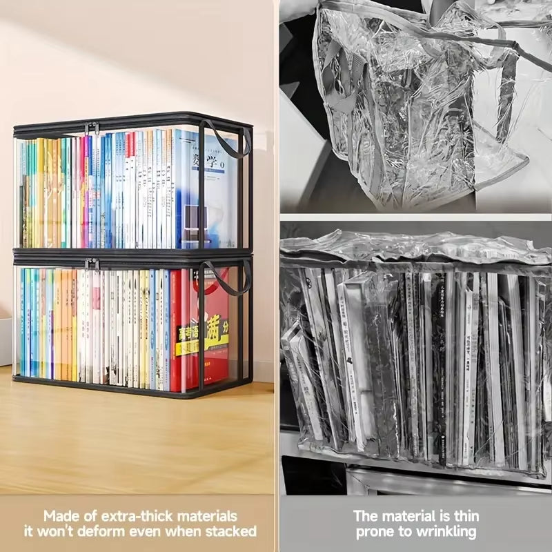 Clear PVC Storage Box | Flip-Top Lid & View Window | Multi-Use Organizer for Toys, Crafts & Supplies | Durable Gift Container