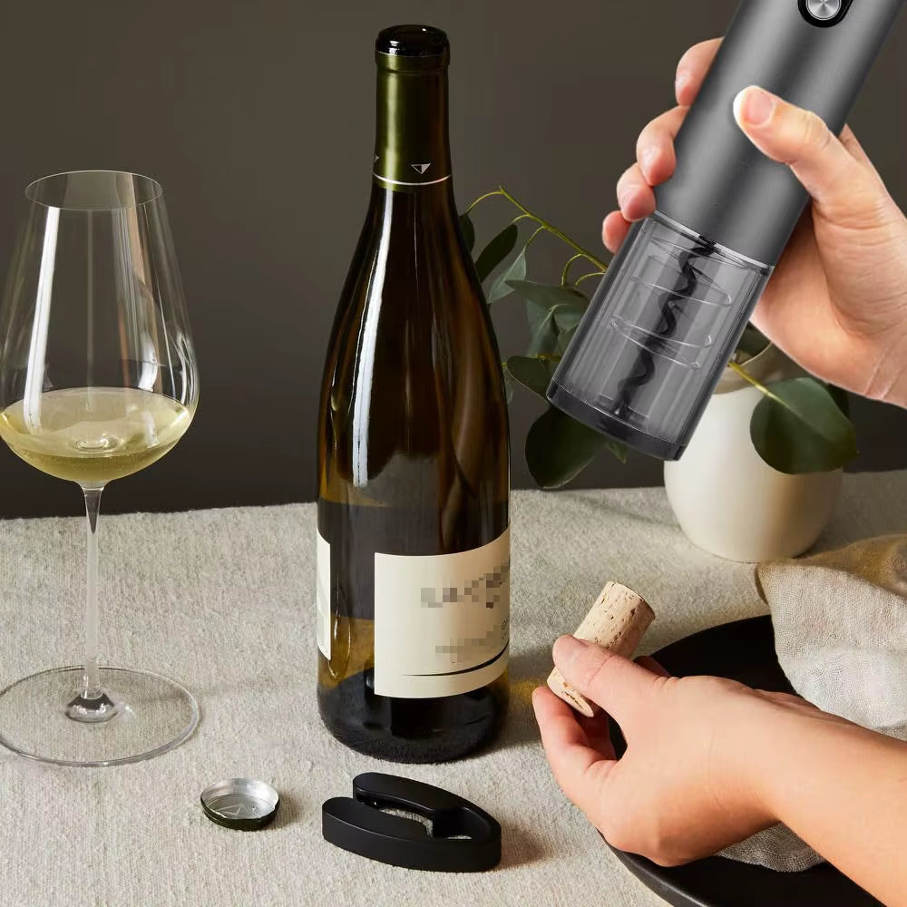 Electric Wine Bottle Opener Rechargeable Electric Wine Corkscrew Automatic Wine Opener with Foil Cutter
