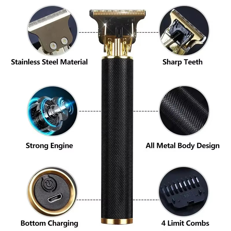 T9 Electric Hair Clipper for Men Professional Rechargeable Hair Cutting Machine Barber Shaver Haircut Remover Trimmer