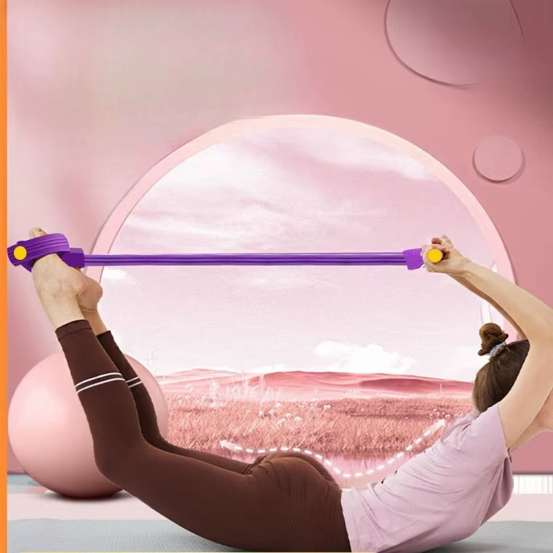 Foot Resistance Bands for Home Yoga Six-Piece Elastic Leg Stretching Rope Set for Full Body Workout Sit-Up Assist Bands