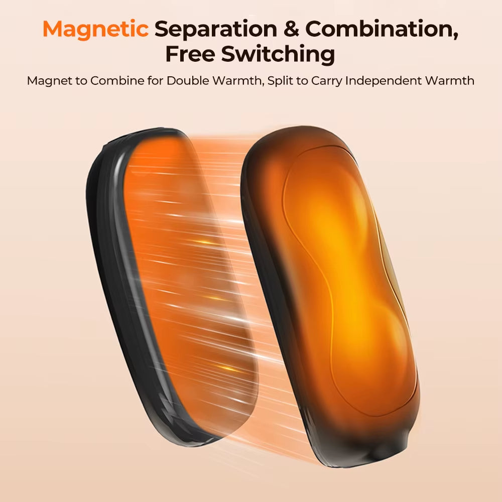 2 Pack Hand Warmers Rechargeable, Dual Magnteic Electric Hand Warmer, Double-Sided Warming Portable Heater Gifts for Women Men