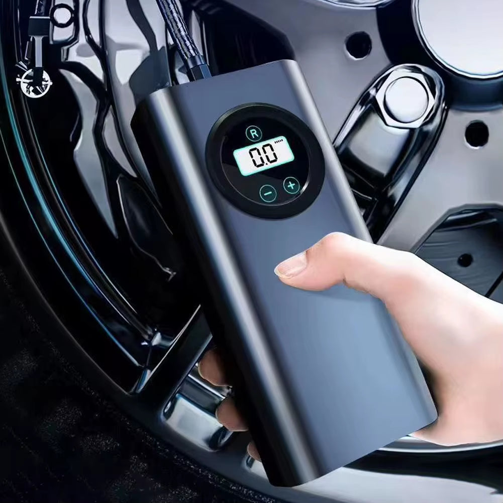 Car Tyre Inflator Rechargeable Quick Inflating Electric Tire Pump with Digital Pressure Gauge 1500mAh for Motorbike Auto Bicycle