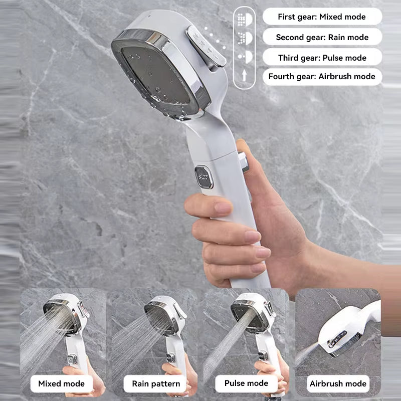XIAOMI  Self-cleaning Shower Head with Brush One-Key Stop Water Massage High Pressure ABS Showerhead with Filter