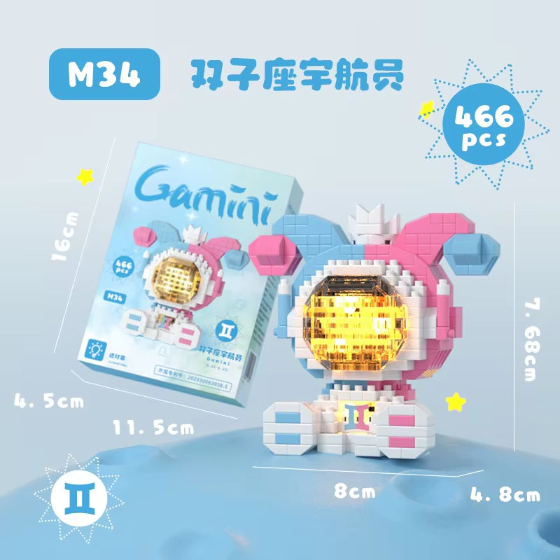 Cute Demon Twelve Constellations Astronaut Building Blocks Pisces Capricornus Model Sagittarius Mini Brick Libra Toys For Gift