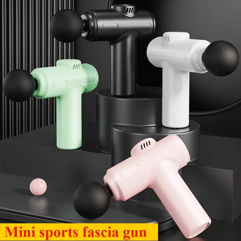 New 8Head Type-c Mini Massage Gun Fascia Machine Muscle Relaxation Vibrating Gun Rod Massage Fitness Tool Muscle Massager Gun