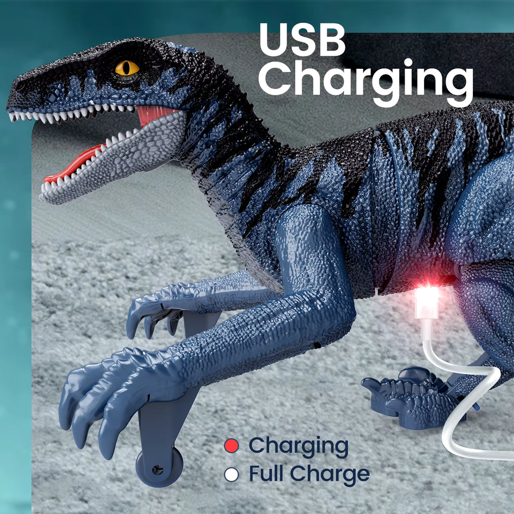 Remote Control Dinosaur Toys for Kids, 2.4GHz Robot Walking Dinosaur Toys, Simulation Velociraptor, Gifts for Boys 3-5