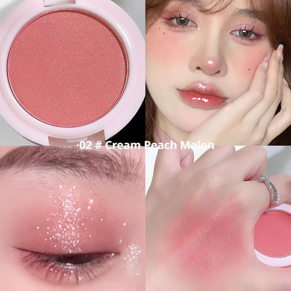 Dopamine shimmer Monochrome Matte Blusher Eyeshadow Palette Soft Silky Cheek Natural Facial Rouge Lasting Nude Low Saturation Po