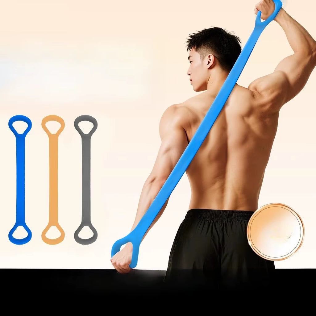 Resistance Band 8-Figure Pull Rope Yoga Fitness Tool for Back & Shoulder Stretching Home Gym Muscle Training Elastic Band